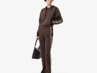 Женские расклешенные спортивные брюки Lacoste с монограммой