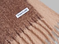 Двухцветный шарф с бахромой