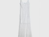 Кружевное платье на тонких бретелях, Белый