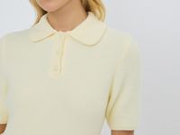 Джемпер из пушистой пряжи с коротким рукавом, Желтый