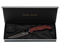 Складной нож НОКС Кугуар, сталь D2, рукоять титан/G10, красный