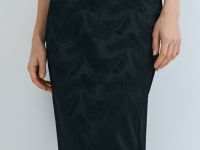 Прямая юбка из жаккарда, Черный