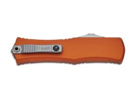 Автоматический нож Microtech Hera II Mini Recurve S/E 1703M-10OR, сталь M390MK, рукоять алюминий, оранжевый