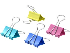 Зажимы для бумаг Berlingo 19 мм, 10 шт, цветные, ПВХ упак., европодвес, ассорти пастель