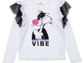 Фуфайка трикотажная для девочек (футболка с длинными рукавами)