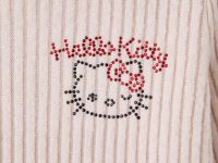 Бежевая водолазка в рубчик с аппликацией Hello Kitty для девочки Глория Джинс