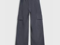 Брюки с карго-карманами для девочек, Серый
