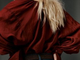 Блузка из тенселя с завязками, Оранжевый