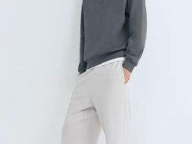 Трикотажные прямые брюки, Белый