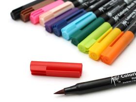 Маркер-кисть акварельный "KOI" темно-коричневый