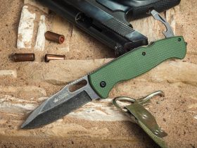 Складной нож Ute 440C BW, G10 зеленая, Kizlyar Supreme