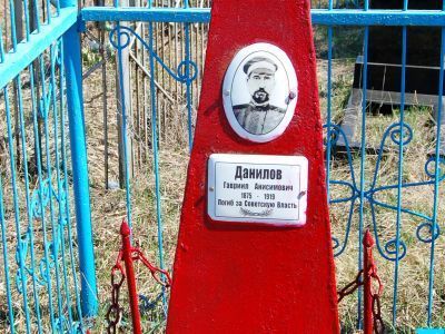 Братская могила председателя волисполкома Данилова и народного судьи Ингадаева, расстрелянных белогвардейцами в 1917 году