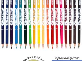 Набор карандашей стираемых цветных Acmeliae 24 цв, картонном футляре