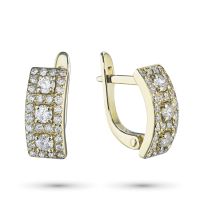 Серьги из желтого золота с бриллиантами э0301сг08160800