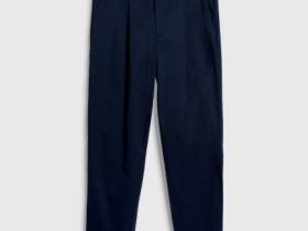 Брюки-чиносы со складками, Синий