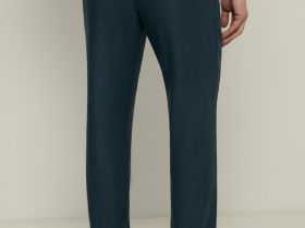 Брюки зауженного кроя с добавлением льна