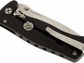 Нож складной LionSteel SR2A BS Mini, сталь Uddeholm Sleipner® Satin Finish, рукоять алюминий (Solid®), чёрный