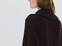 Джемпер с воротником-стойкой на молнии, Коричневый