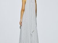 Шифоновое платье в горох, Белый