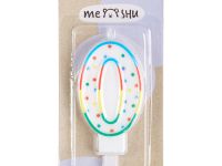 Свеча для торта с держателем MESHU "Цифра 0", 8,5 см, блистер