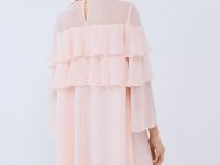 Платье мини А-силуэта с воланами, Оранжевый