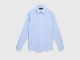 Рубашка из ткани шамбре, Голубой