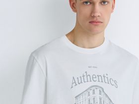 Футболка из хлопка с принтом, Белый