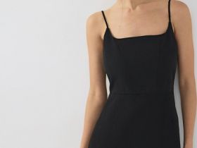 Сарафан мини со льном, Черный