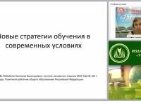 Новые стратегии обучения в современных условиях