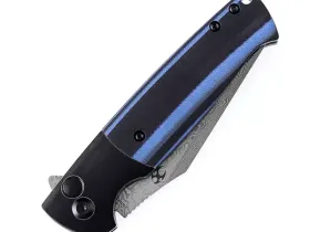 Складной нож Kansept Shikari SBL, сталь Damascus, рукоять титан/G10