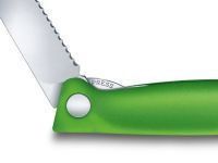 Складной нож для овощей VICTORINOX SwissClassic, 11 см с волнистой заточкой, зелёный