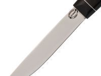 Нож Северный средний, сталь Х12МФ, черный граб, с окованным долом