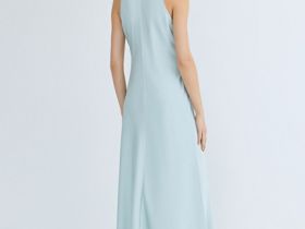 Сатиновое платье с американской проймой, Зеленый