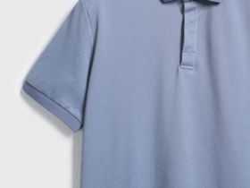 Поло из шелковистого пике, Синий