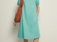 Платье А-силуэта с коротким рукавом