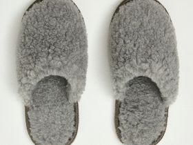 Тапочки шерстяные серые