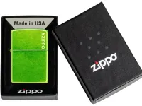 Зажигалка ZIPPO Logo с покрытием Lurid™, латунь/сталь, зеленая, глянцевая, 38x13x57 мм