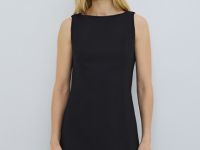 Платье мини без рукавов, Черный