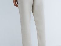 Брюки-чиносы из сатина, Бежевый