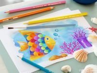 Набор карандашей акварельных Faber-castell "Рыбки" 24 цв + кисточка