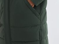 Удлинённая утеплённая куртка с капюшоном, Зеленый