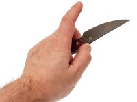 Нож Barmaley Knives Буратино, сталь AUS-10Co, рукоять Микарта, красный