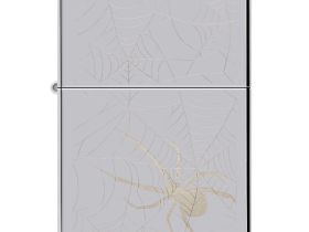 Зажигалка ZIPPO Spider Design с покрытием High Polish Chrome, латунь/сталь, серебристая, 38x13x57 мм