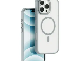 Чехол-накладка Wiwu Armor Pro Magsafe (FGG-012) для iPhone 16 пластиковый прозрачно-фиолетовый (фиолетовая рамка)