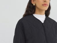 Легкая стёганая утеплённая куртка, Черный