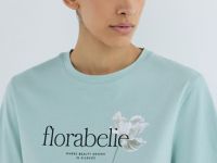 Футболка с цветочным принтом, Зеленый