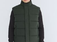 Утеплённый стёганый жилет, Зеленый