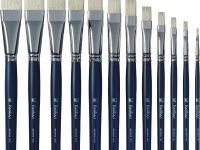Кисть щетина №20 плоская Альбатрос "Байкал" длинная ручка