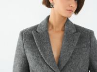 Однобортный жакет из натуральной шерсти, Серый