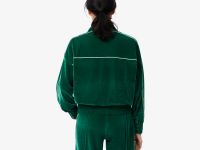 Женская велюровая толстовка Lacoste оверсайз на молнии